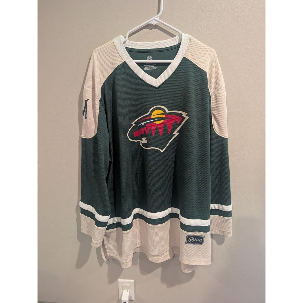 NWOT Parise NHL 2xL MINNESOTA WILD GREEN/TAN/WHITE JERSEY SHIRT MEN'S XXL Hockey